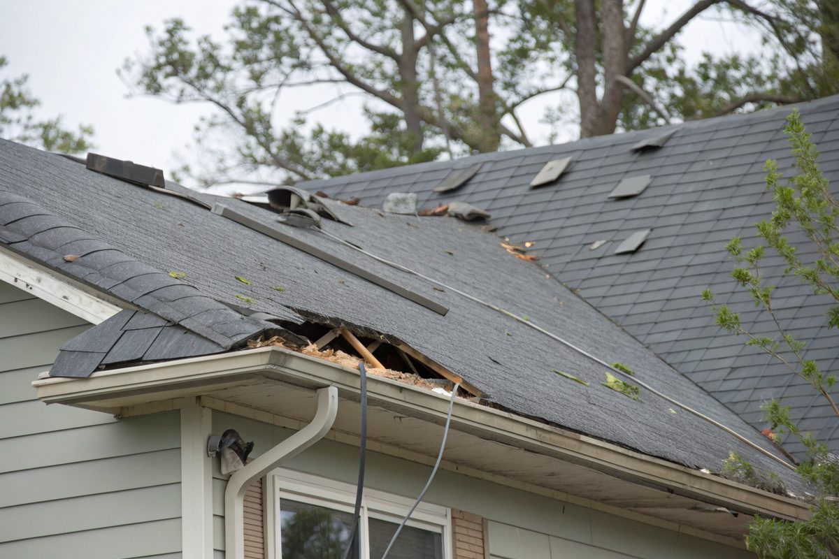 Lifted and missing shingle tabs after high winds